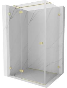 Mexen Lunar T, duș rabatabil, stânga 115 x 90 cm, sticlă transparentă de 8 mm, profil auriu mat, 834T-115-090-55-00-L