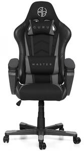 Scaun de gaming, Guru Master GM1-G, elegant, rotativ, inaltime ajustabila, negru/gri