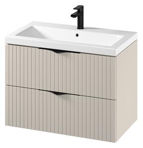 Cersanit Tirso, mobilier lavoar suspendat 794x447x572 mm + lavoar ceramic, bej mat, S801-543