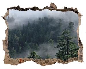 Autocolant un zid spart cu priveliște Ceață pădure