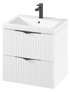 Cersanit Tirso, mobilier lavoar suspendat 594x447x572 mm + lavoar ceramic, alb mat, S801-545