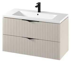 Cersanit Tirso, mobilier lavoar suspendat 994x447x572 mm + lavoar ceramic, bej mat, S801-548