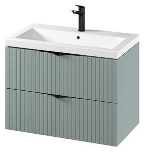 Cersanit Tirso, mobilier lavoar suspendat 794x447x572 mm + lavoar ceramic, verde mat, S801-540
