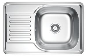 Chiuvetă Erga HD din oțel cu 1 compartiment 660x420x160 mm, finisaj satinat periat, ERG-MLS-HD6642