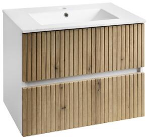 Aqualine Aqualine, Mobilier lavoar PANEDA STRIP 69.5x55x45.2cm, stejar Emporio, PN370