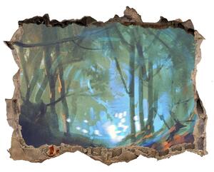 Fototapet 3D gaură în perete Pădure mistic