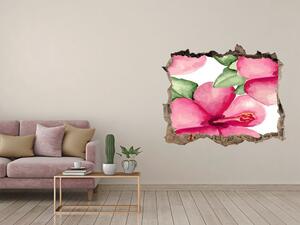 Autocolant de perete gaură 3D Flori tropicale