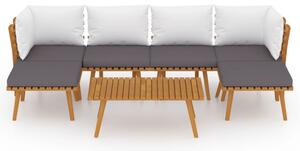 Set mobilier de grădină cu perne, 7 piese, lemn masiv de acacia