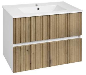 Aqualine Aqualine, Mobilier lavoar PANEDA STRIP 74.5x55x45.2cm, stejar Emporio, PN375