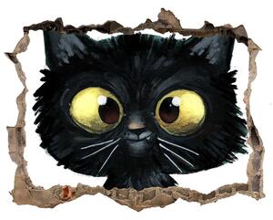 Autocolant de perete gaură 3D Ilustrarea unei pisici