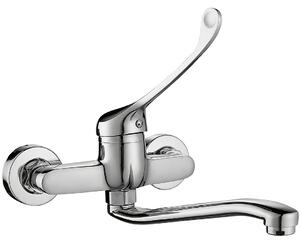 Kuchinox Madera, baterie chiuvetă de perete 150 mm cu manetă medicală, cromată, LAV-BQM_08MD