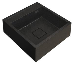 Chiuvetă Gamma Farmerski din granit cu 1 compartiment, 600x630x210 mm, negru pătat, GMA-ZLE000209