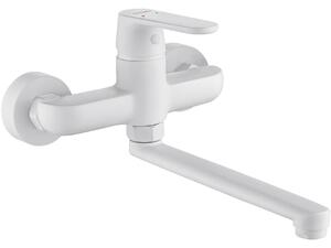 Kuchinox Dima, baterie chiuvetă de perete 150mm, alb mat, LAV-BQD_680D