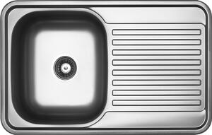 Kuchinox Faro, chiuvetă din oțel inoxidabil cu 1 compartiment 780x480x185 mm, suprafață netedă, oțel, LAV-SKH_011T