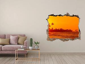 Autocolant 3D gaura cu priveliște Sunset beach