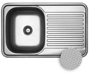 Kuchinox Faro, chiuvetă din oțel inoxidabil cu 1 compartiment 780x480x185 mm, suprafață canelată, oțel, LAV-SKH_311T