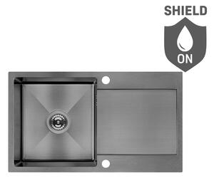 Laveo Marmara, chiuvetă din oțel inoxidabil cu 1 compartiment 760x440x200mm, grafit, LAV-SAM_511T