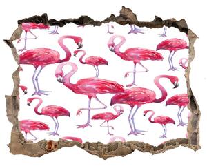 Autocolant un zid spart cu priveliște Flamingos