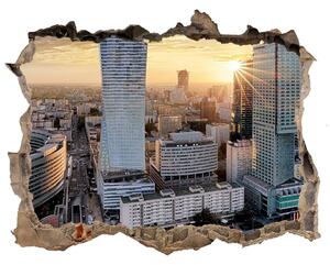 Fototapet un zid spart cu priveliște Varșovia, polonia