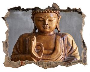 Autocolant gaură 3D Buddha din lemn