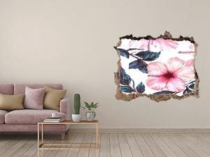 Fototapet un zid spart cu priveliște Flori de hibiscus