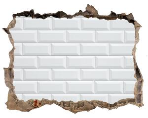 Autocolant de perete gaură 3D Un perete deteriorat cu plăci albe