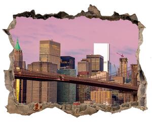 Autocolant 3D gaura cu priveliște Manhattan new york city