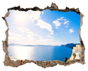 Autocolant 3D gaura cu priveliște Santorini, grecia
