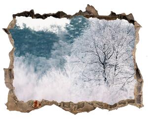 Fototapet un zid spart cu priveliște Copaci în timpul iernii