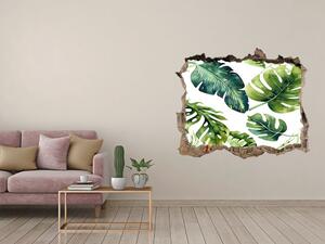 Autocolant de perete gaură 3D Frunze tropicale
