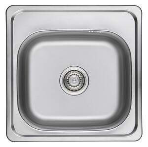 Kuchinox Standard, chiuvetă din oțel inoxidabil cu 1 compartiment 475x475x180 mm, decor neted, oțel, LAV-SKS_010T