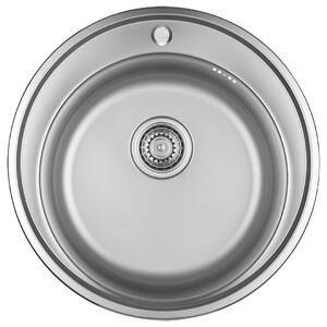 Kuchinox Orion, chiuvetă din oțel inoxidabil cu 1 compartiment 510x510x180 mm, decor neted, oțel, LAV-SKO_080T