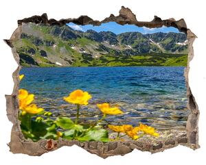 Autocolant 3D gaura cu priveliște Lacul în munți
