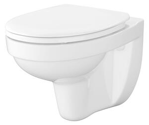 Cersanit Cersania SimpleOn, vas WC montat pe perete 52,5x36x37,5 cm + scaun cu inchidere lenta din duroplast, deseuri orizontale, alb, S701-554