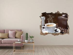 Autocolant un zid spart cu priveliște Cornuri și cafea