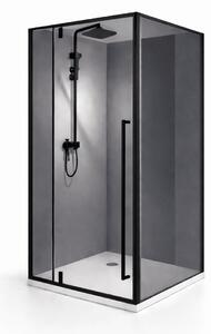 Cabina dus HYDRA 90x90 patrata, geam fumuriu securizat 6 mm, profil negru mat