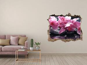 Fototapet 3D gaură în perete Orhidee roz