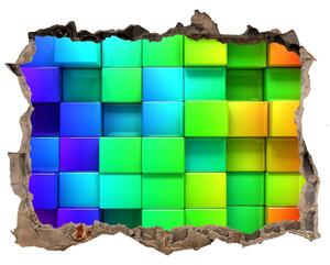 Autocolant de perete gaură 3D Cutii colorate