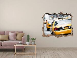 Autocolant un zid spart cu priveliște New york taxiuri