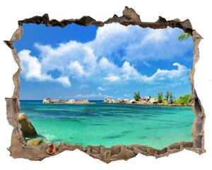 Autocolant gaură 3D Plaja seychelles