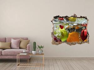 Autocolant gaură 3D Fructe si legume