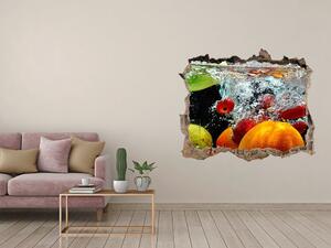 Autocolant de perete gaură 3D Fructele sub apa