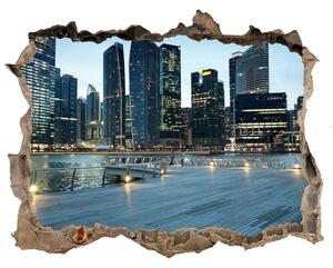 Autocolant de perete gaură 3D Singapore timp de noapte