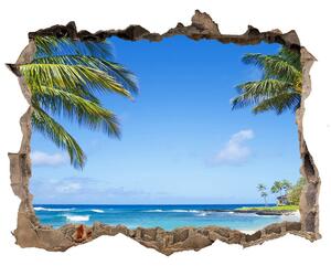Autocolant gaură 3D Plaja tropicala