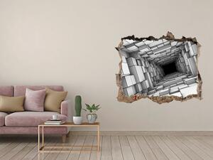 Fototapet 3D gaură în perete Tunel cu cuburi