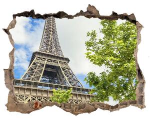 Autocolant de perete gaură 3D Turnul eiffel din paris
