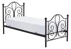 Pat PANAMA 90, negru, cadru metalic, 94x209x93 cm
