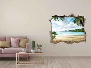 Autocolant de perete gaură 3D Palmieri pe plaja