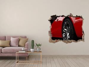 Fototapet 3D gaură în perete Mașină roșie