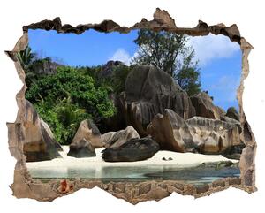 Autocolant de perete gaură 3D Seychelles panorama